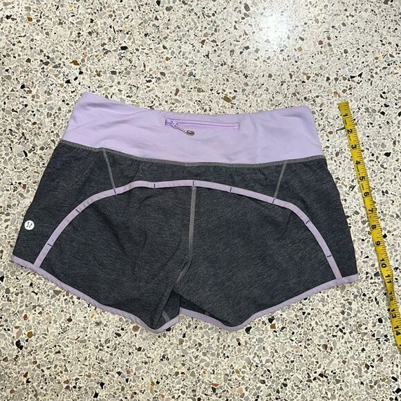Lululemon run speed lined shorts 4 purple grey gray - Picture 1 of 5